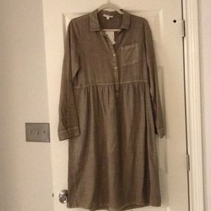 Olive button midi dress